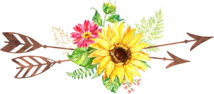 (s045-1-G) Watercolor Sunflowers Arrows Set or Single