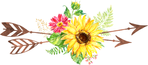 (s045-1-G) Watercolor Sunflowers Arrows Set or Single