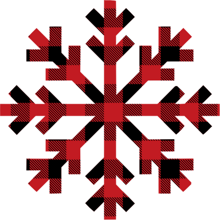 (060-01-D) Snowflakes Snow Flakes Red Black Buffalo Plaid