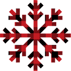(060-01-D) Snowflake Red, Green, Blue White Black Buffalo Plaid