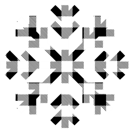 (060-01-D) Snowflakes Snow Flakes White Black Buffalo Plaid