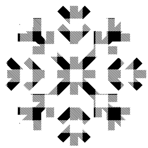 (060-01-D) Snowflakes Snow Flakes White Black Buffalo Plaid
