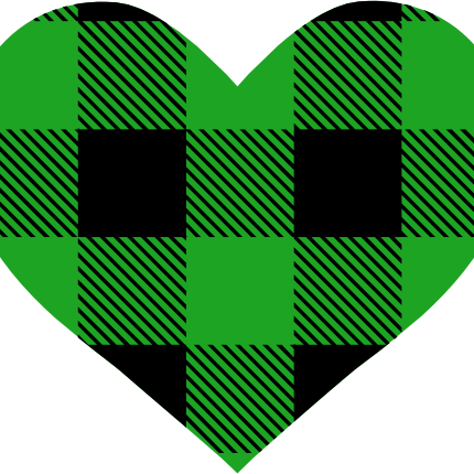 (s046-1-F) Heart Red, Green, Blue White Black Buffalo Plaid