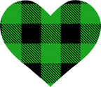 (s046-1-F) Heart Red, Green, Blue White Black Buffalo Plaid