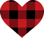 (s046-1-F) Heart Red, Green, Blue White Black Buffalo Plaid