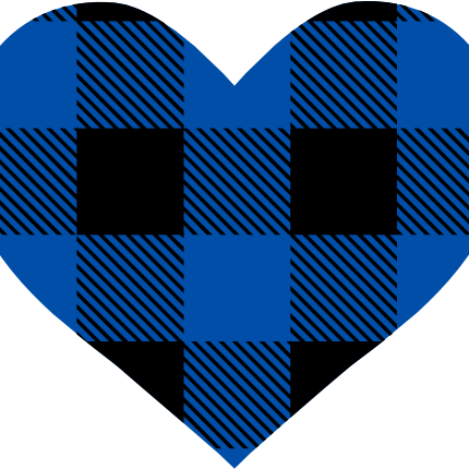 (s046-1-F) Heart Red, Green, Blue White Black Buffalo Plaid