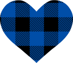 (s046-1-F) Heart Red, Green, Blue White Black Buffalo Plaid