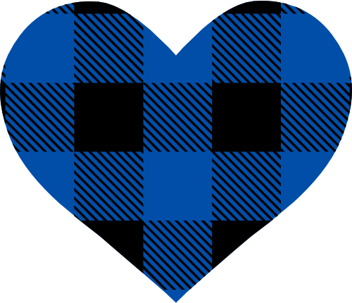 (s046-1-F) Heart Red, Green, Blue White Black Buffalo Plaid