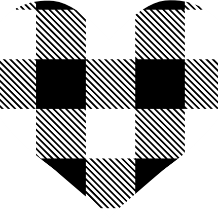 (s046-1-F) Heart Red, Green, Blue White Black Buffalo Plaid