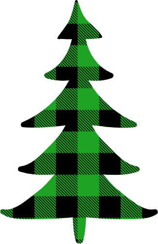 (s046-1-H) Pine Tree Red, Green, Blue White Black Buffalo Plaid