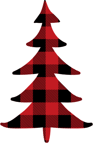(s046-1-H) Pine Tree Red, Green, Blue White Black Buffalo Plaid