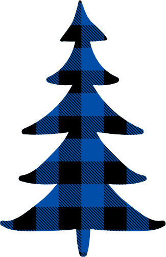 (s046-1-H) Pine Tree Red, Green, Blue White Black Buffalo Plaid