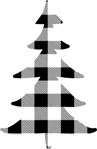 (s046-1-H) Pine Tree Red, Green, Blue White Black Buffalo Plaid