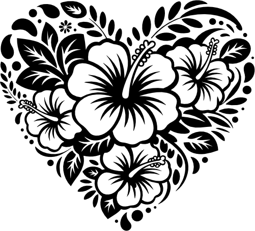 (386-01-B) Flower Floral Heart