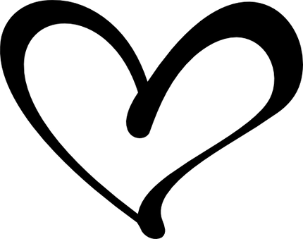 (s046-1-M) Heart Silhouette