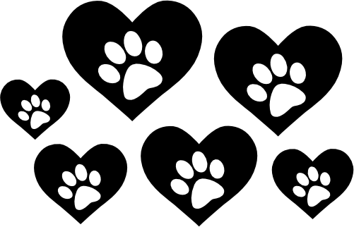 (046-01-N) Heart Paw Print Set Assorted or Same Sizes