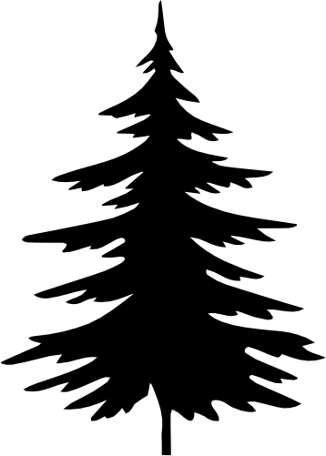(s046-1-L) Pine Tree Silhouette