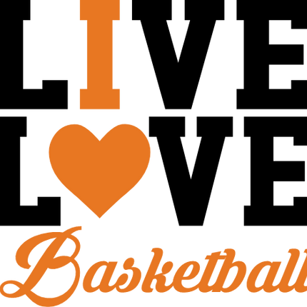 (047-06-1M) Live Love Basketball I Heart Iron-On Transfer
