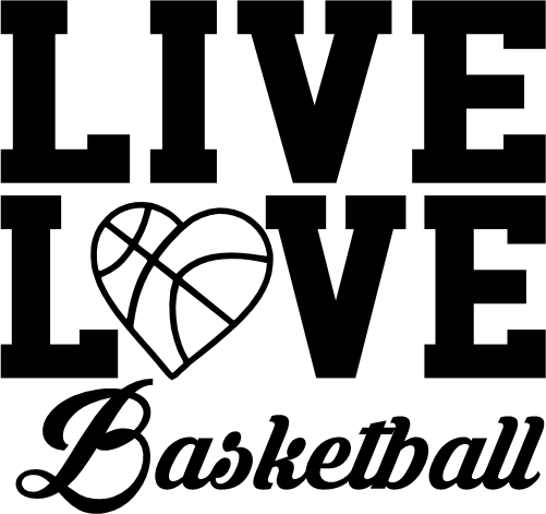 (047-06-1S) Live Love Basketball I Heart Iron-On Transfer