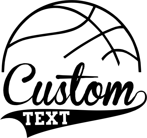 (047-07-1A) Basketball Custom Text Iron-On Transfer