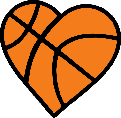 (s047-1-A2) Black Orange Heart Basketball Ball