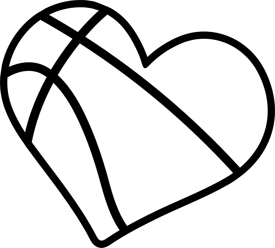 (s047-1F) Basketball Heart Ball