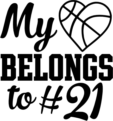 (s047-10-C) My Heart Belongs to # Basketball Ball