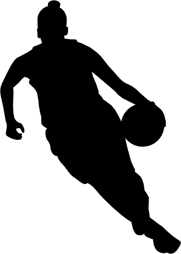 (s047-1A) Ladies Basketball Player Silhouette