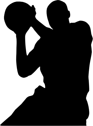 (s047-5-2A) Mens Basketball Player Silhouette