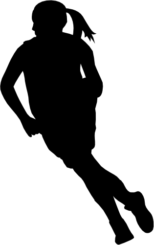 (s047-5-1B) Lady Basketball Player Silhouette