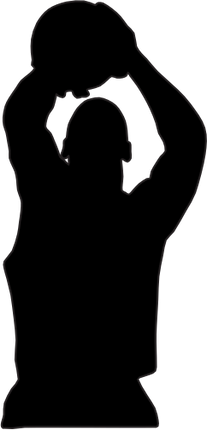 (s047-5-2B) Mens Basketball Player Silhouette