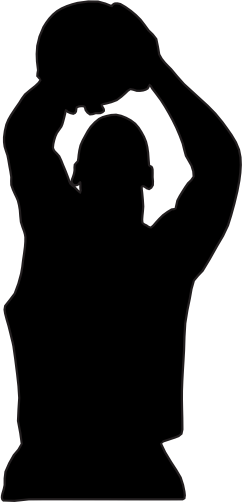 (s047-5-2B) Mens Basketball Player Silhouette