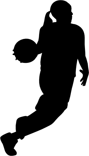 (s047-5-1C) Lady Basketball Player Silhouette