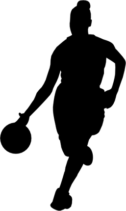 (s047-5-1D) Lady Basketball Player Silhouette