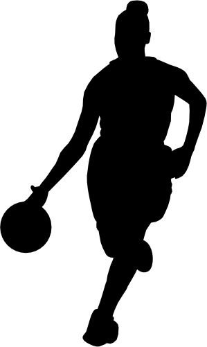 (s047-5-1D) Lady Basketball Player Silhouette