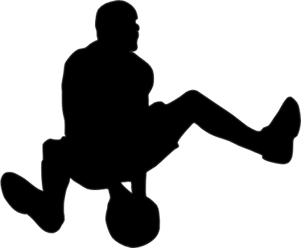 (s047-5-2D) Mens Basketball Player Silhouette