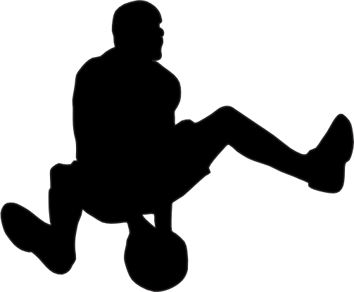 (s047-5-2D) Mens Basketball Player Silhouette