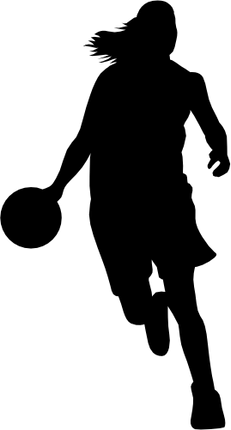 (s047-5-1E) Lady Basketball Player Silhouette