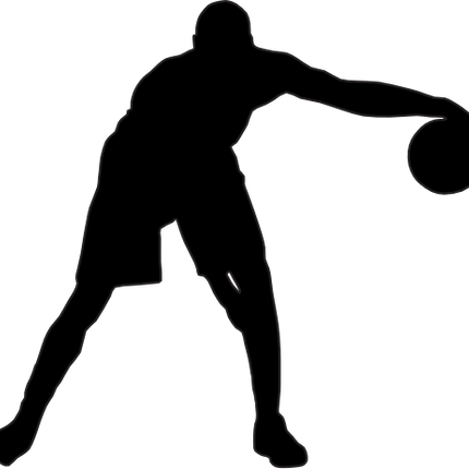 (s047-5-2E) Mens Basketball Player Silhouette