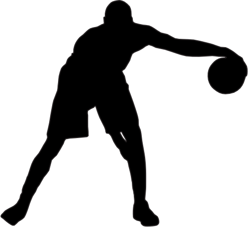 (s047-5-2E) Mens Basketball Player Silhouette