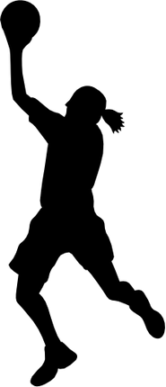 (s047-5-1F) Lady Basketball Player Silhouette