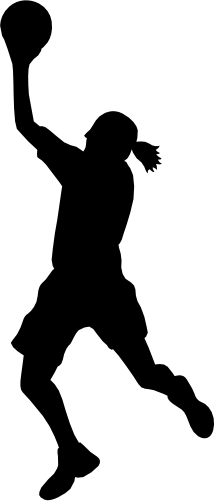 (s047-5-1F) Lady Basketball Player Silhouette