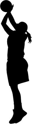 (s047-5-1G) Lady Basketball Player Silhouette