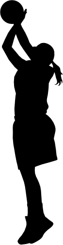 (s047-5-1G) Lady Basketball Player Silhouette