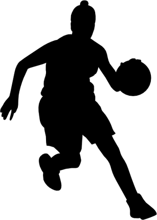 (s047-5-1H) Lady Basketball Player Silhouette