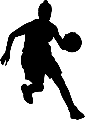 (s047-5-1H) Lady Basketball Player Silhouette