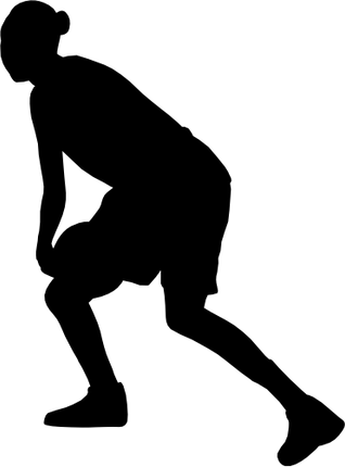 (s047-5-1I) Lady Basketball Player Silhouette