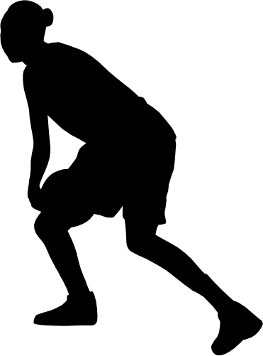 (s047-5-1I) Lady Basketball Player Silhouette