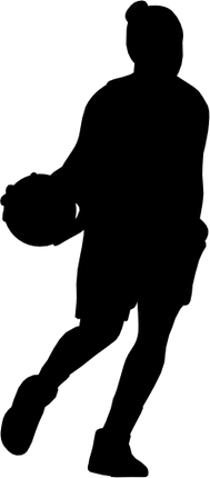 (s047-5-1j) Lady Basketball Player Silhouette