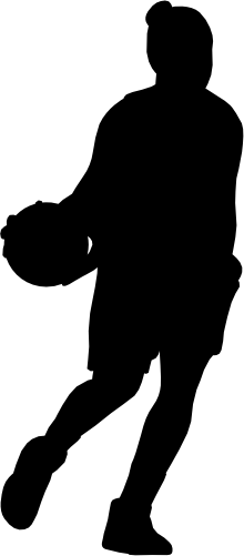 (s047-5-1j) Lady Basketball Player Silhouette